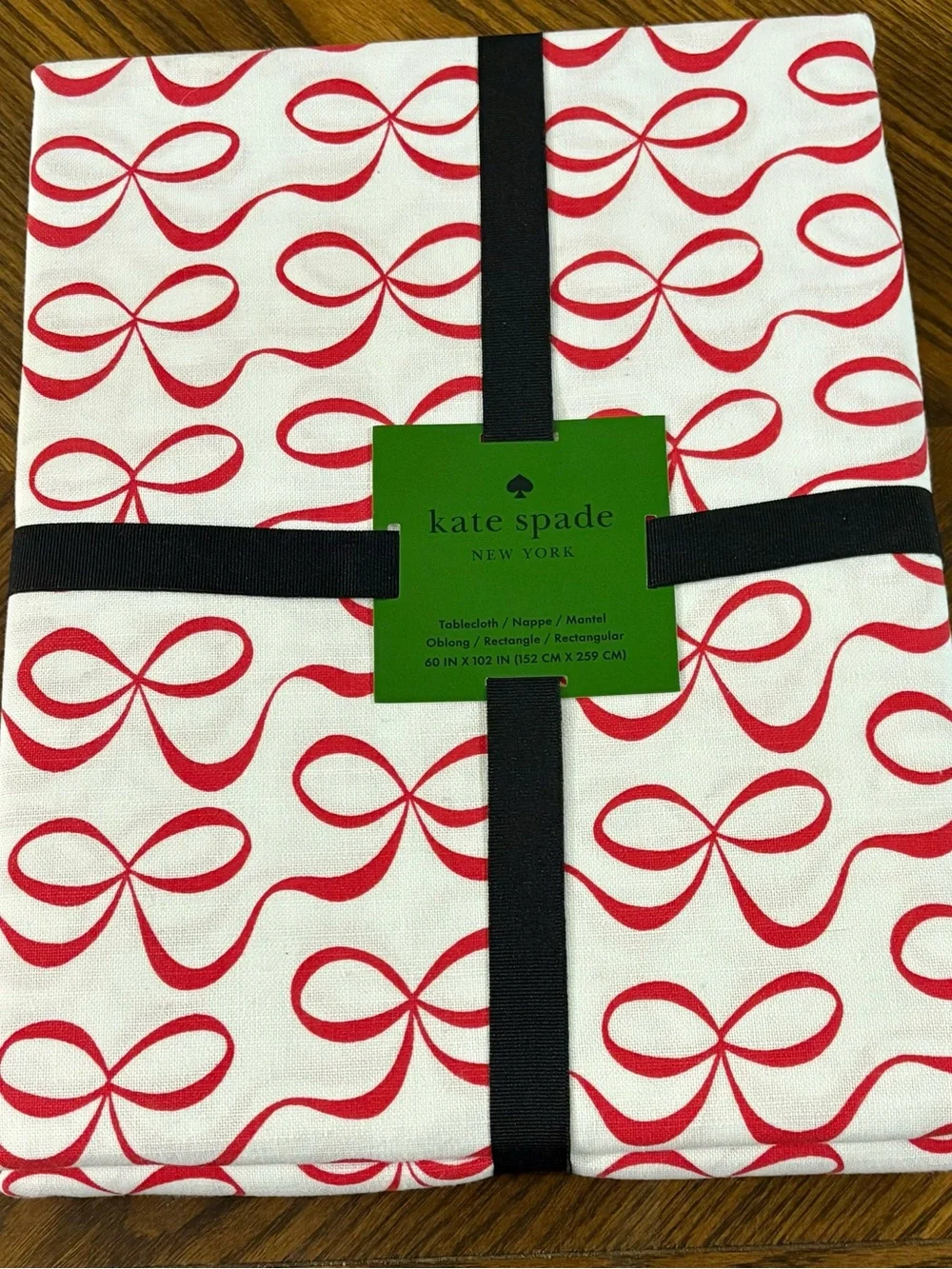 Kate Spade Bow Tablecloth - 60 in x 12 in - NEW